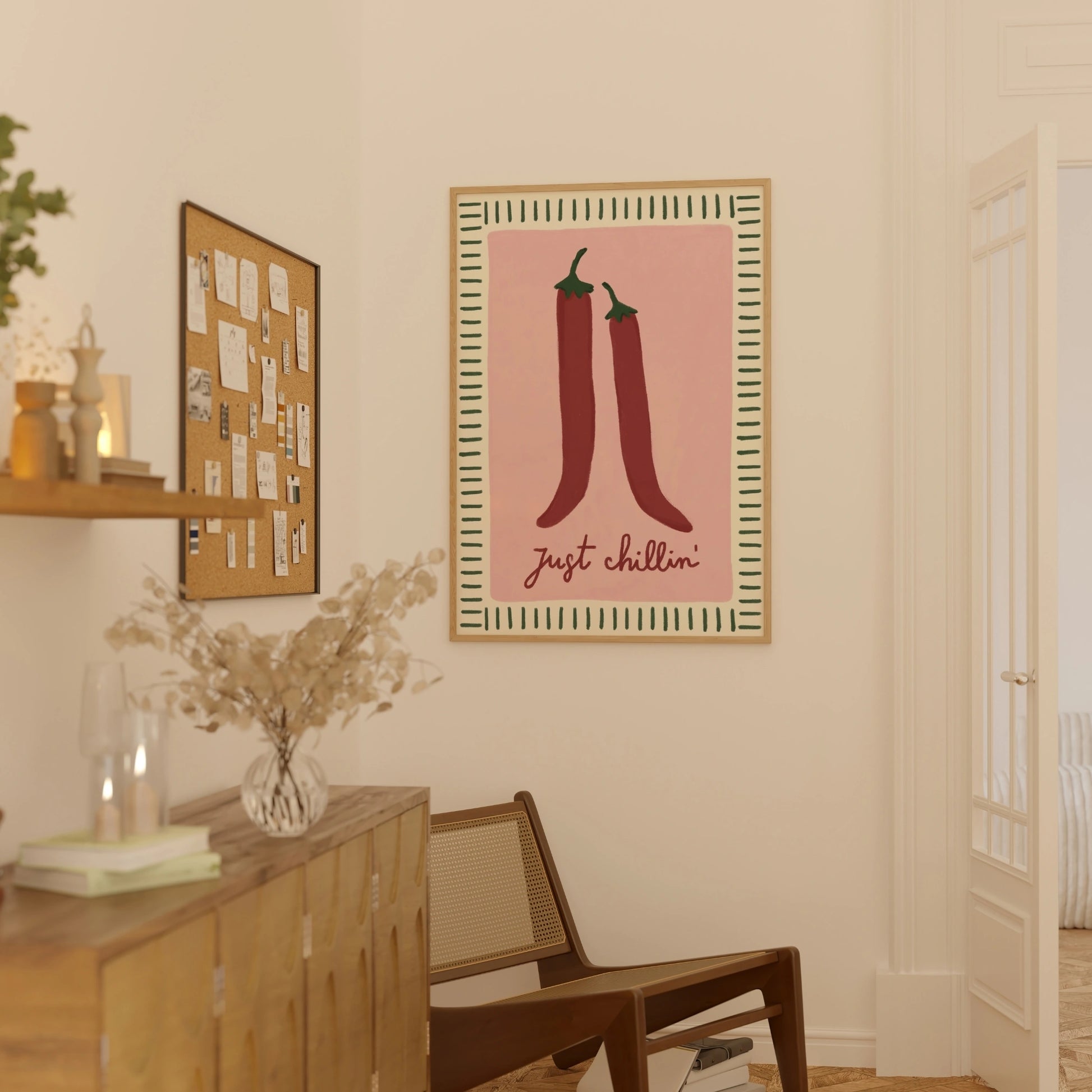 Decorazione murale per la tavola da pranzo italiana – Stampa di pasta, vino e cucina