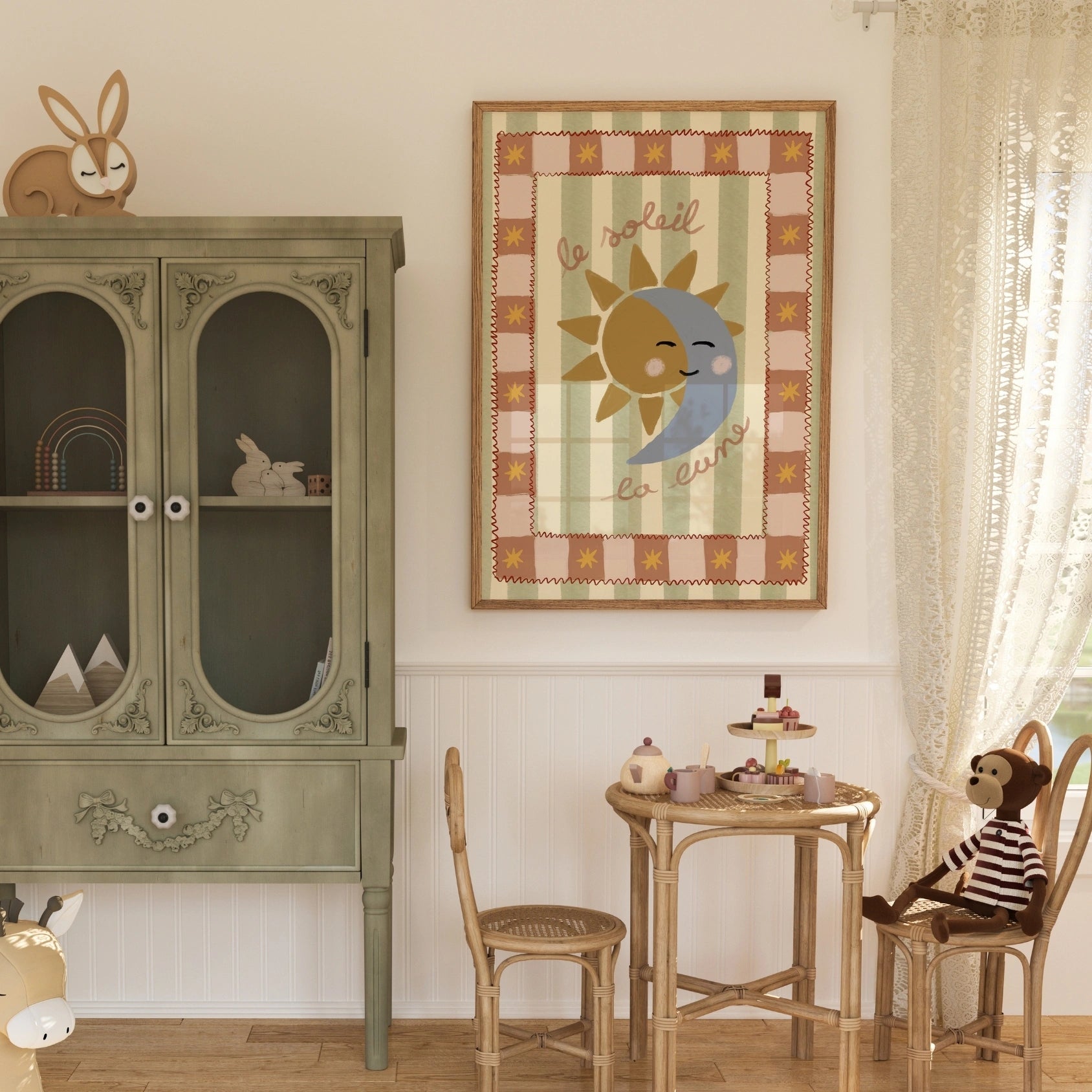 Impression de pépinière Le Soleil La Lune