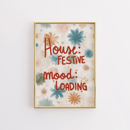 Festive House Vibes – Scandinavian Christmas Wall Art Print