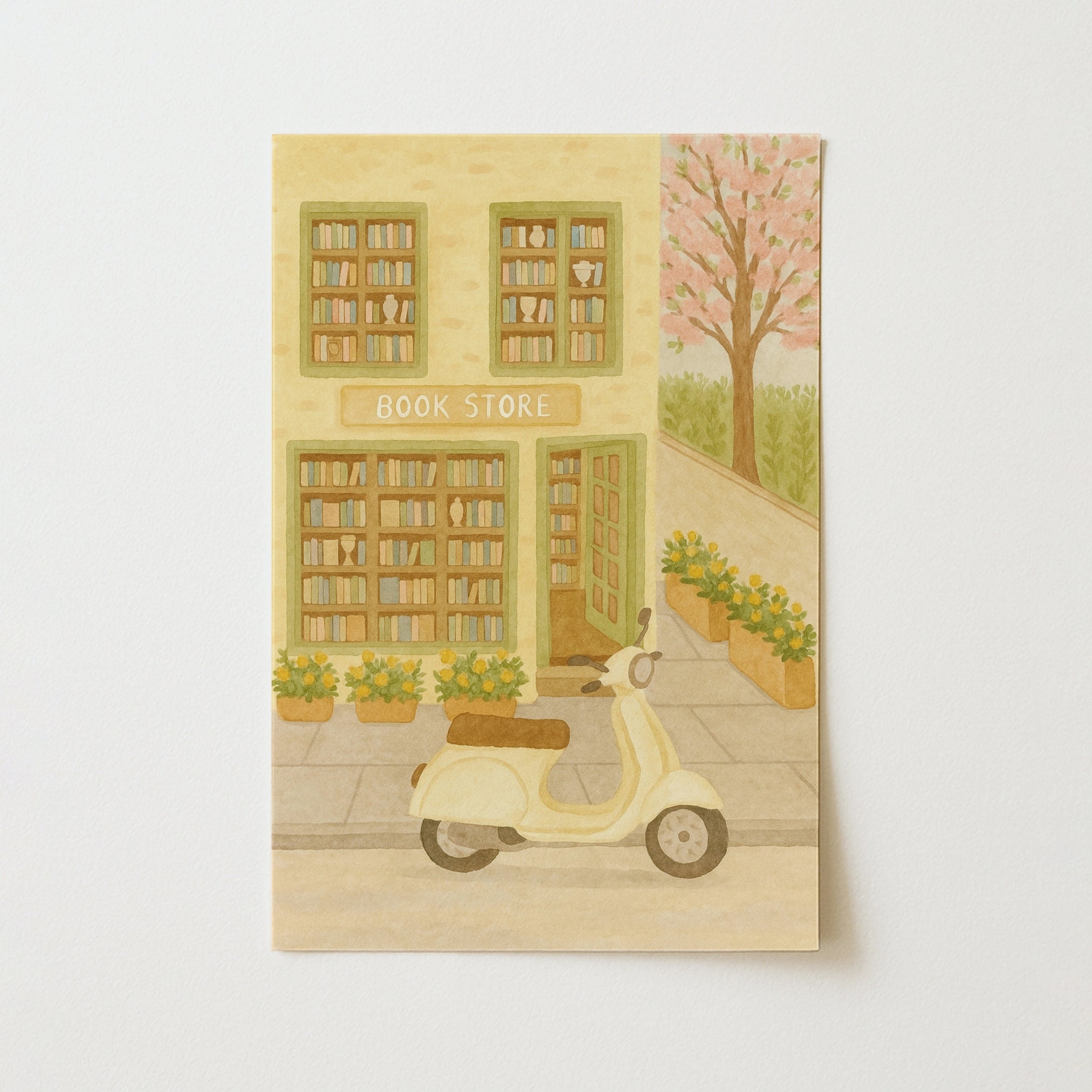 Décoration murale de librairie – Illustration imprimée de librairie
