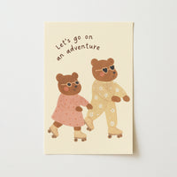 Bear Nursery Print - Let’s Go on an Adventure Wall Art
