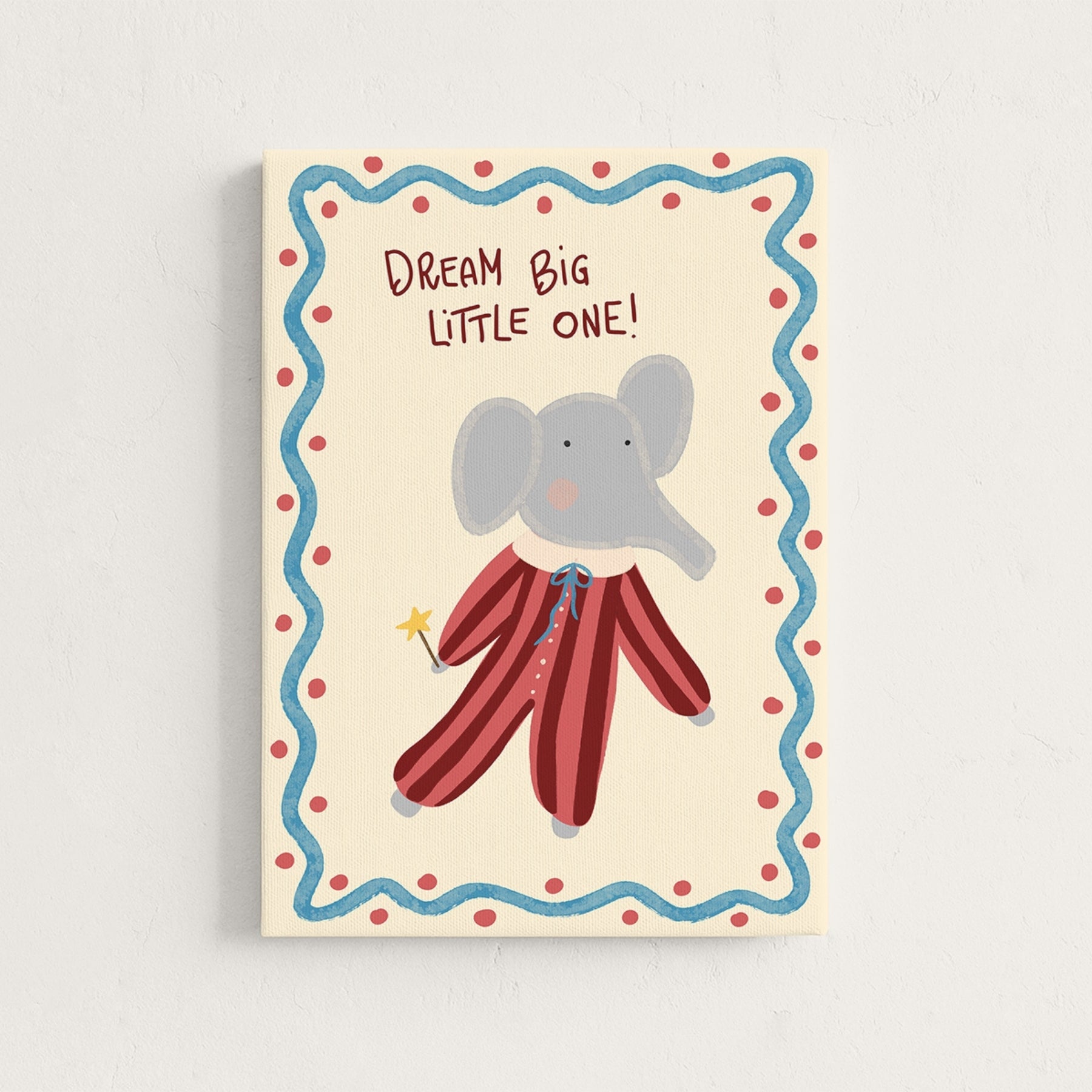 Elephant Nursery Canvas Print – Dream Big Little One