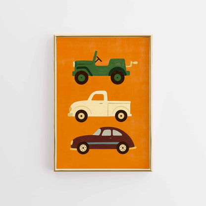 Vintage Cars Nursery Print