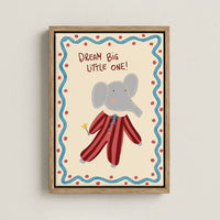Elephant Nursery Canvas Print – Dream Big Little One