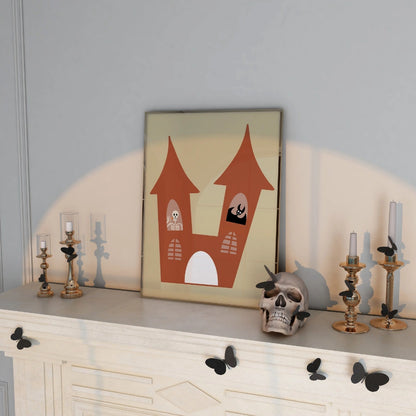 Haunted House Wall Art – Cute Halloween Castle Print