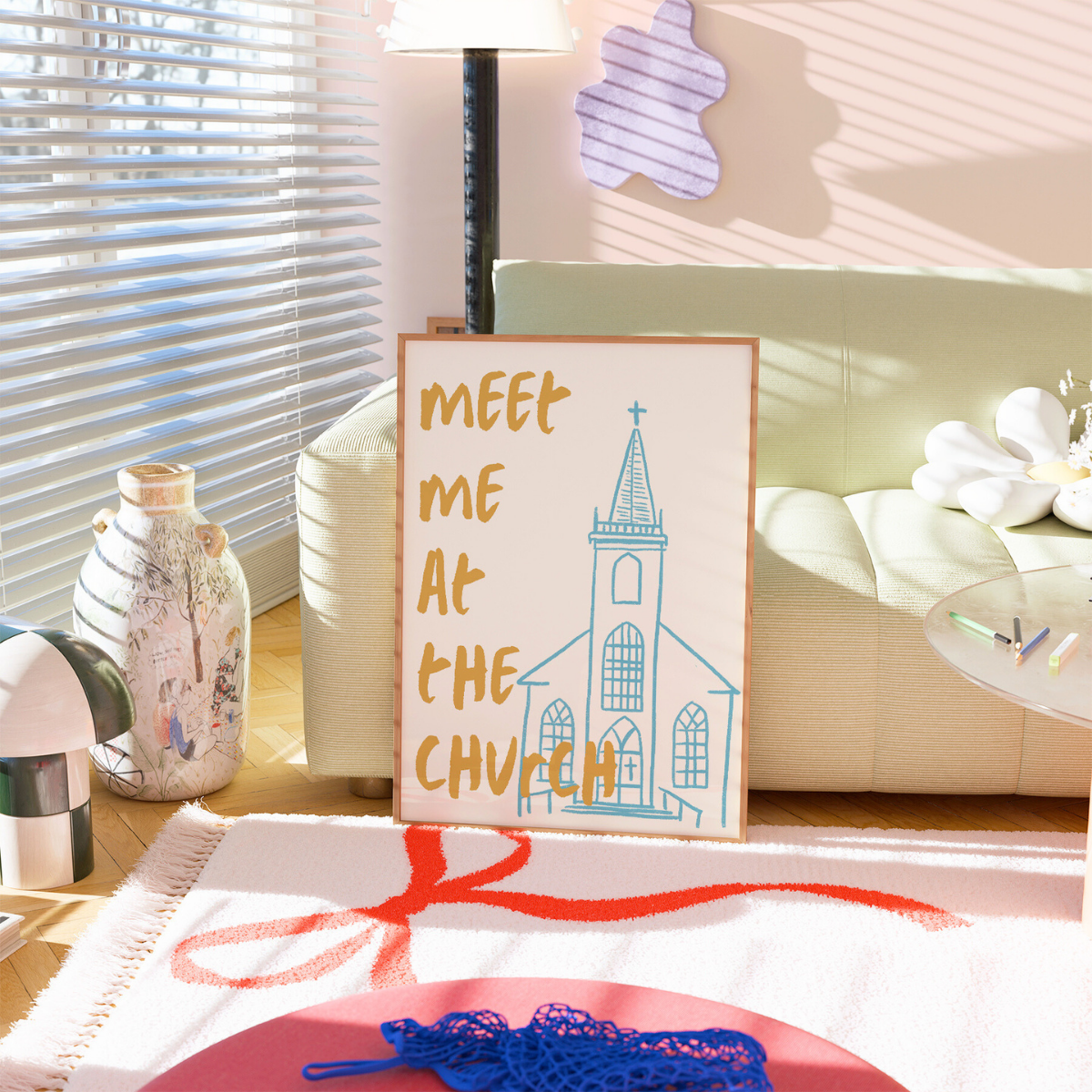 Meet Me at Church – Trendy Christian Wall Art