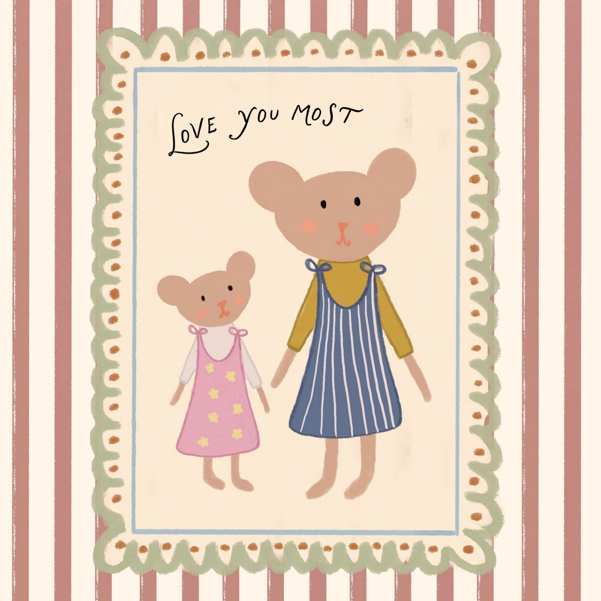 Illustrazione tenera Mamma e bebè