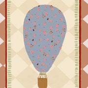 Blue Floral Hot Air Balloon – Nursery & Kids Wall Art