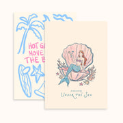 Mermaid & Seashells – Coastal Wall Art Set of 2