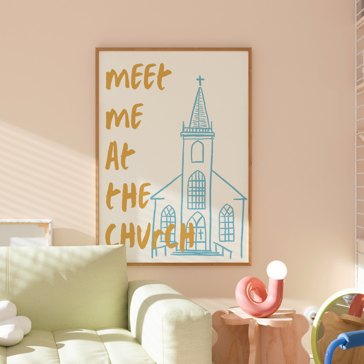Meet Me at Church – Trendy Christian Wall Art