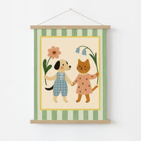 Stampa per cameretta di cuccioli e gattini - Simpatica decorazione murale con animali per bambini