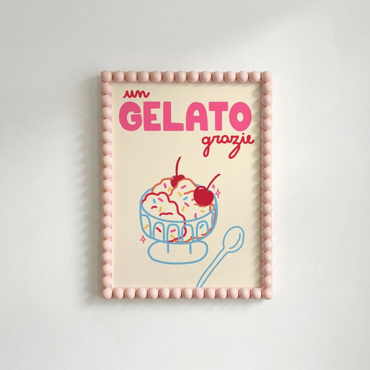 Gelato Poster – Italian Ice Cream Wall Art Print, Coastal Wall Decor