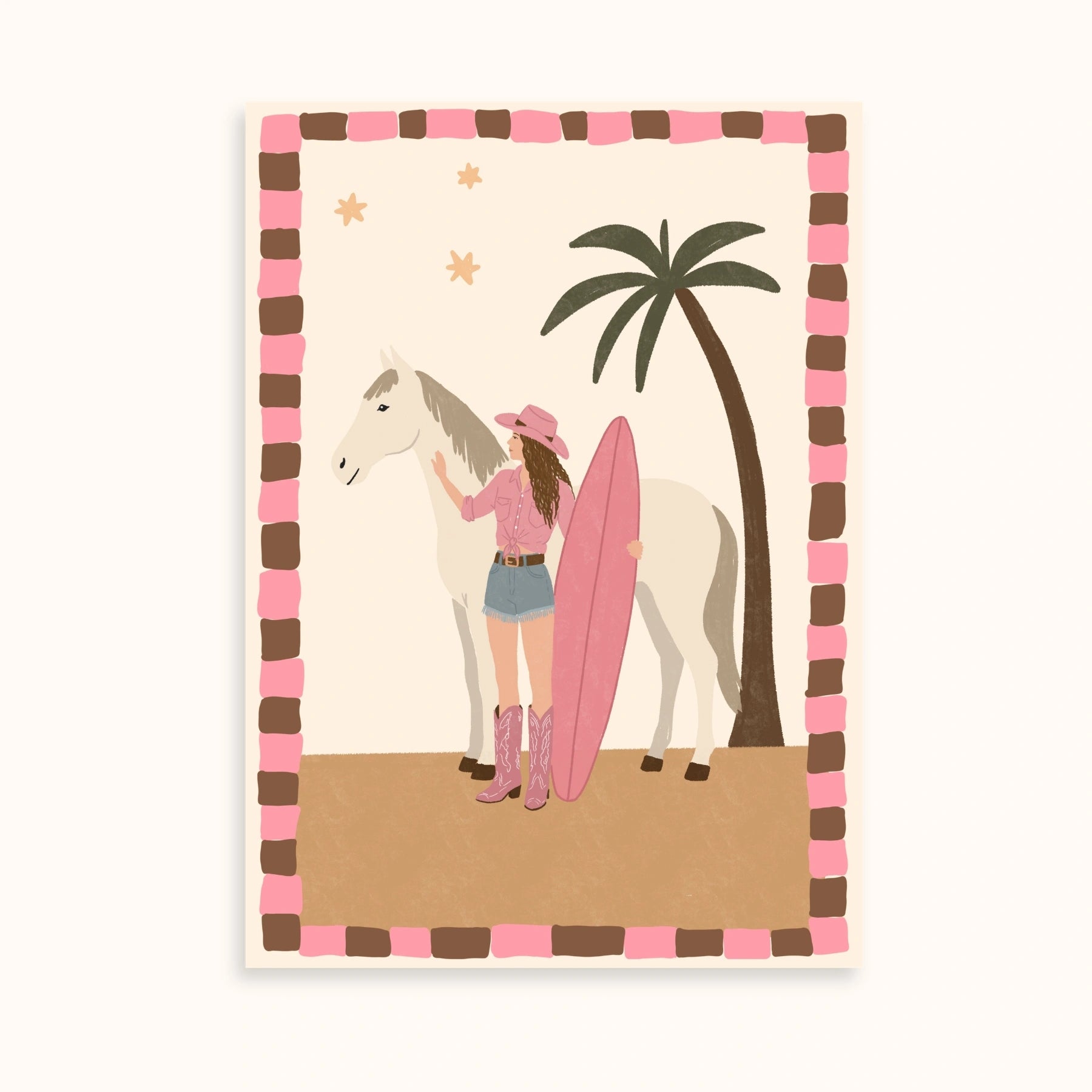 Set de 2 láminas decorativas de pared estilo Coastal Cowgirl.
