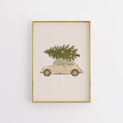 Christmas Car Wall Art
