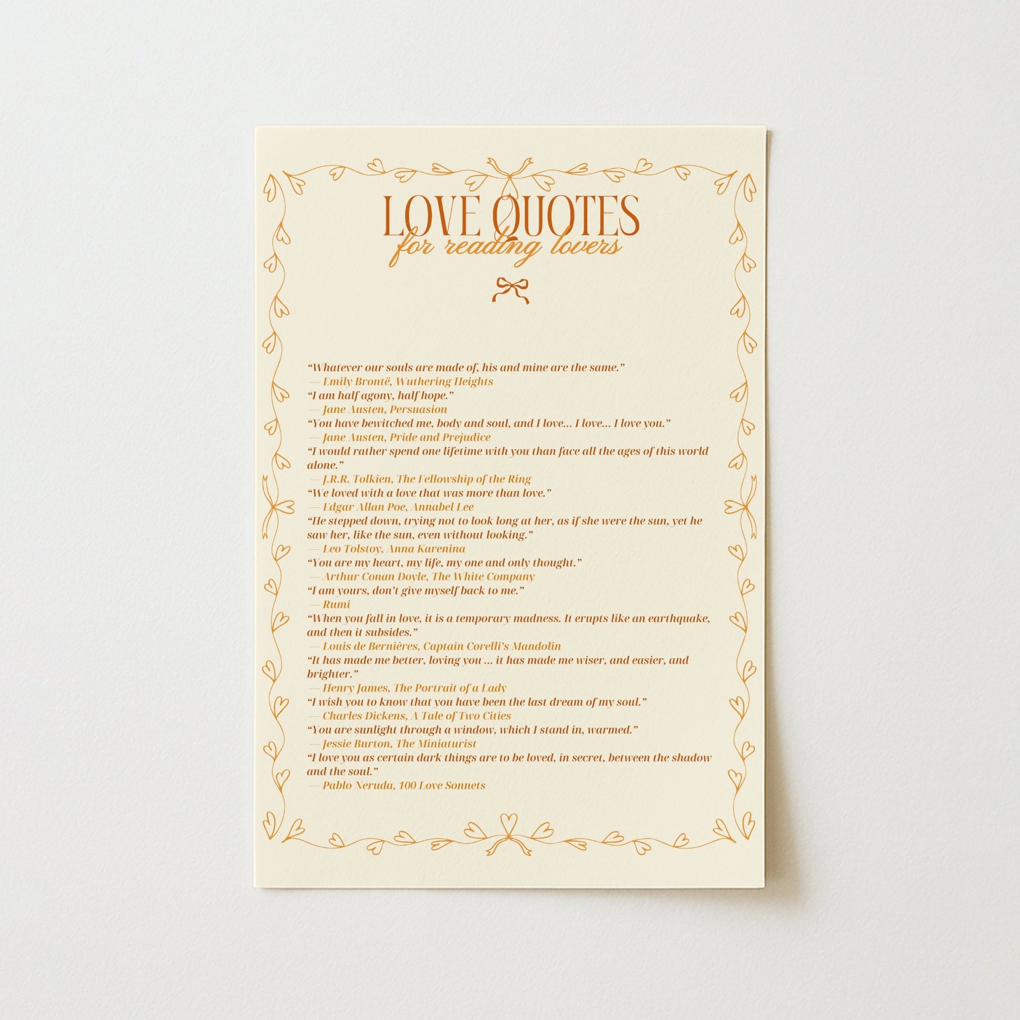 Love Quotes Print – Romantic Literary Wall Art