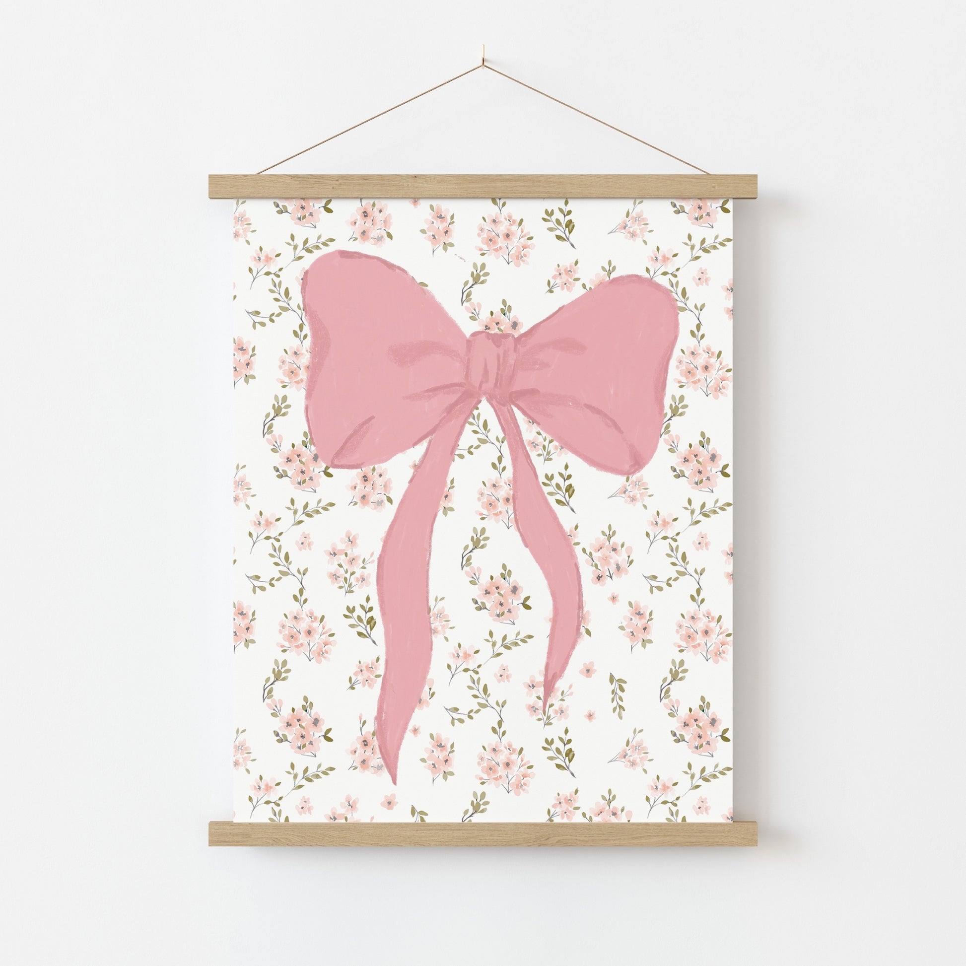 Pink Bow Nursery Wall Art