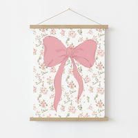 Pink Bow Nursery Wall Art