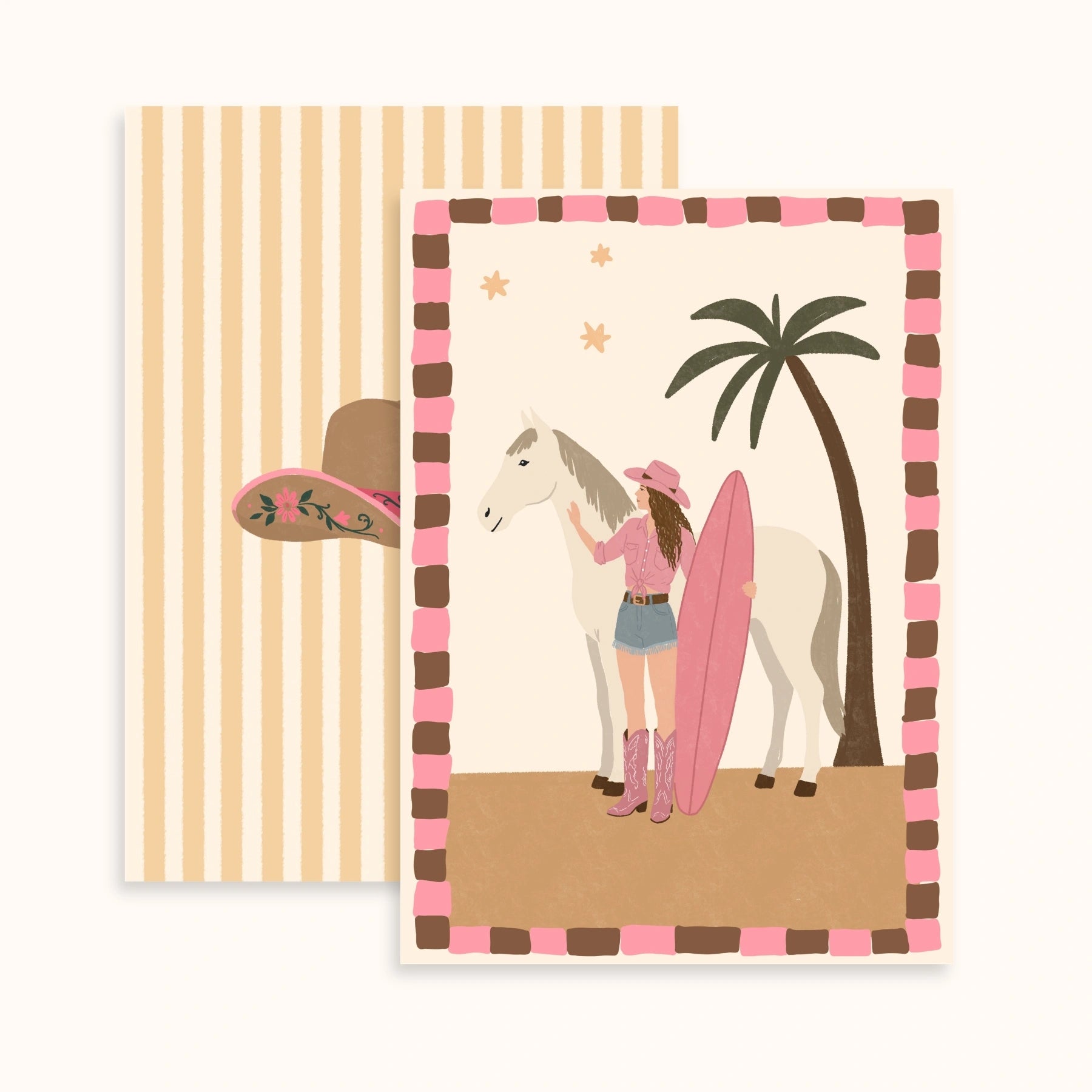 Coastal Cowgirl Wall Art Set of 2