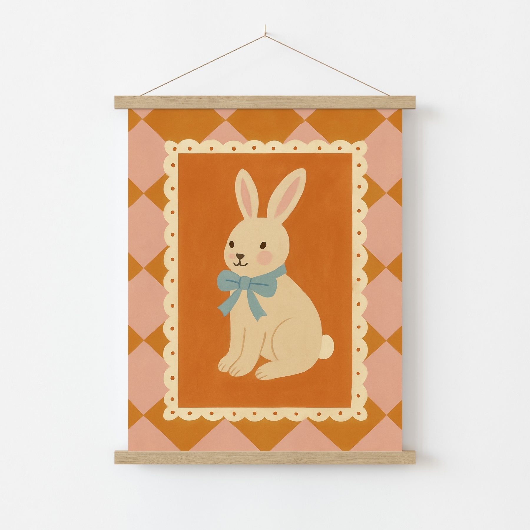 Bunny Nursery Print - Cute Rabbit Wall Art for Kids, Colorful Kids Decor