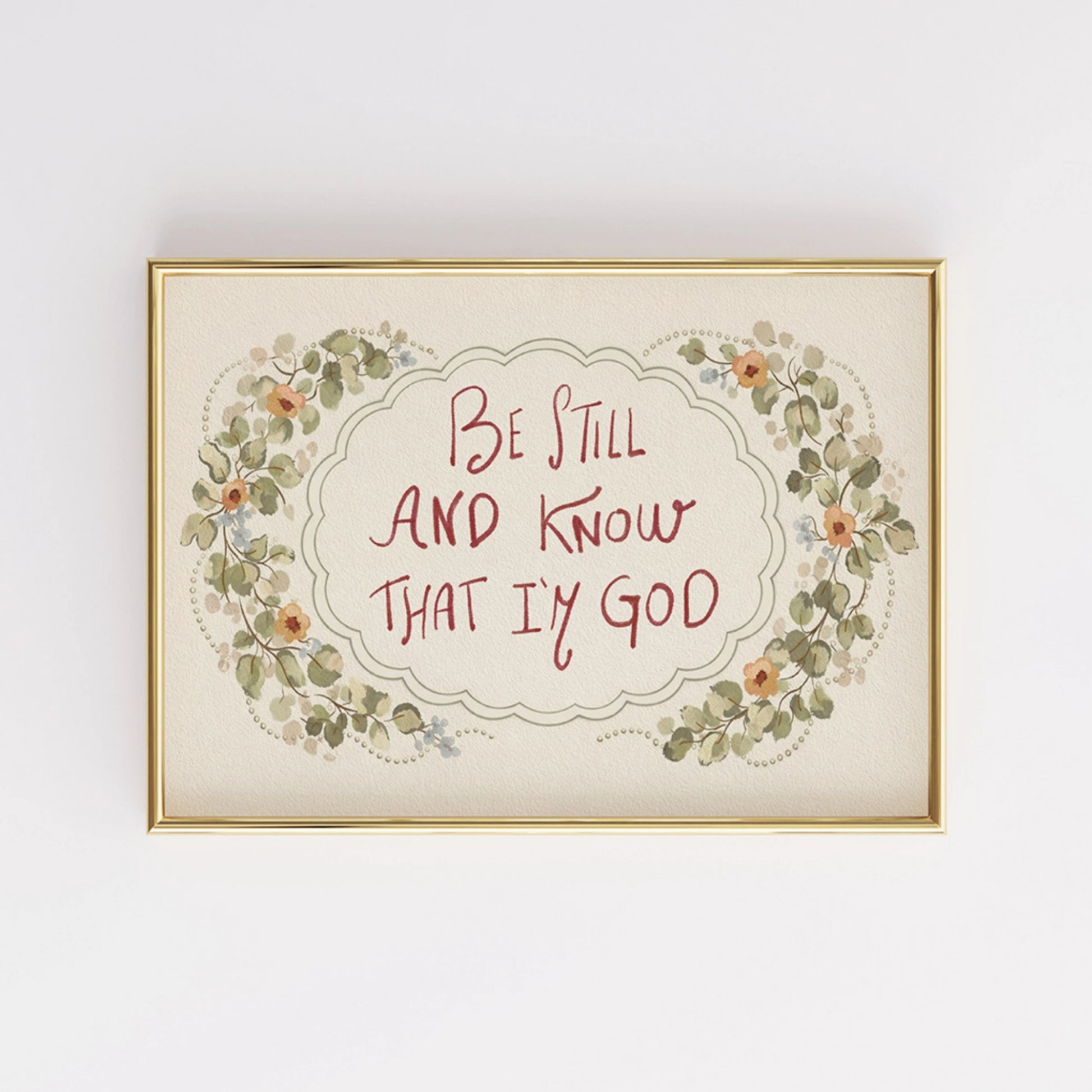 Art mural religieux style cottagecore