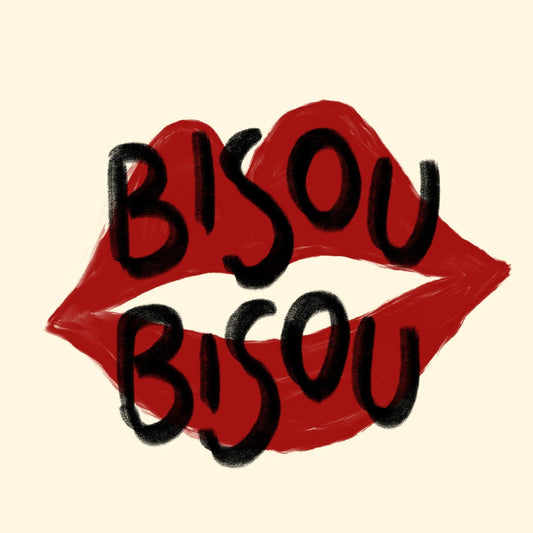 Bisou Bisou Wall Art – Red Lips Print