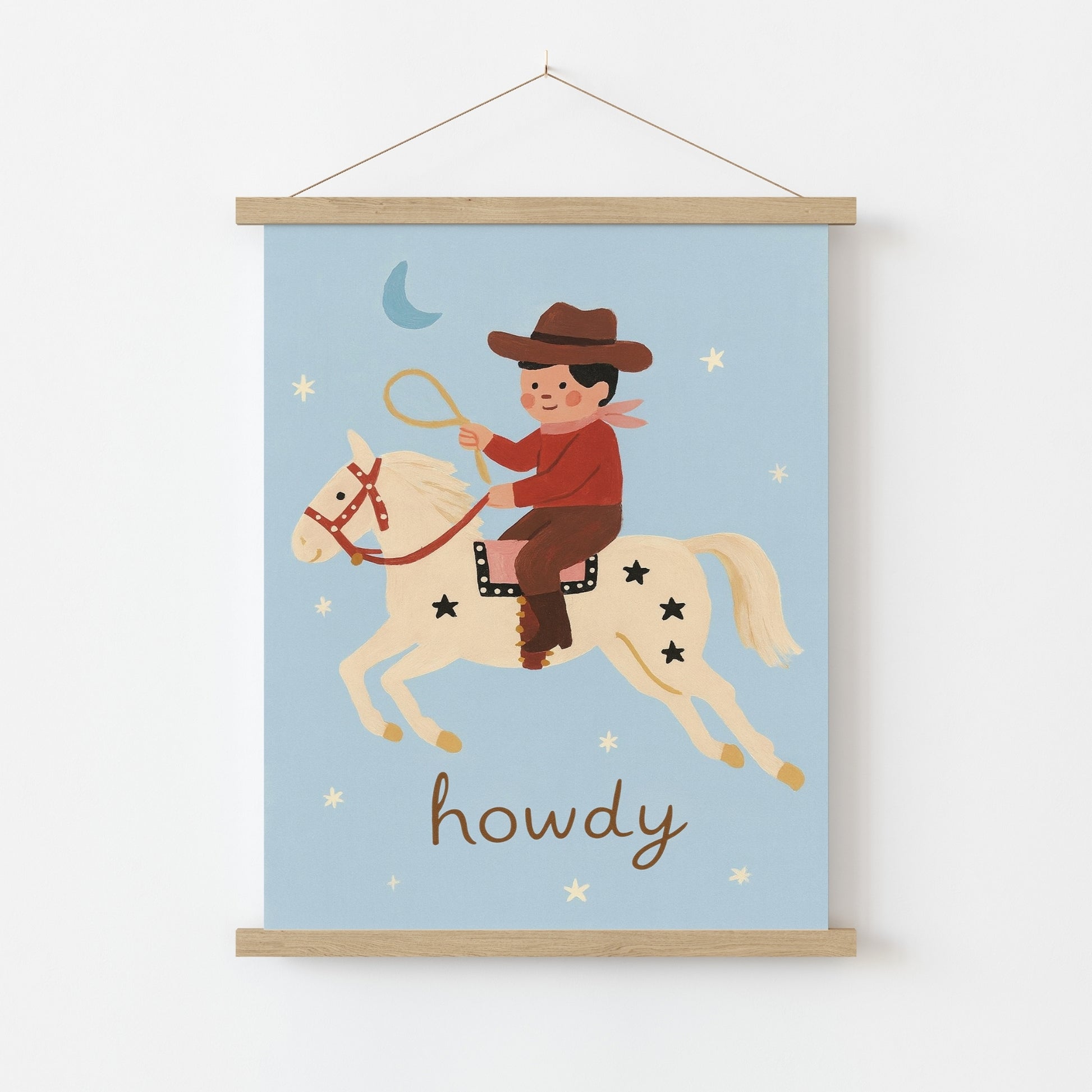 Howdy Cowboy Nursery Print