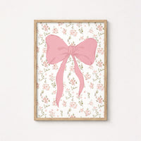 Pink Bow Nursery Wall Art