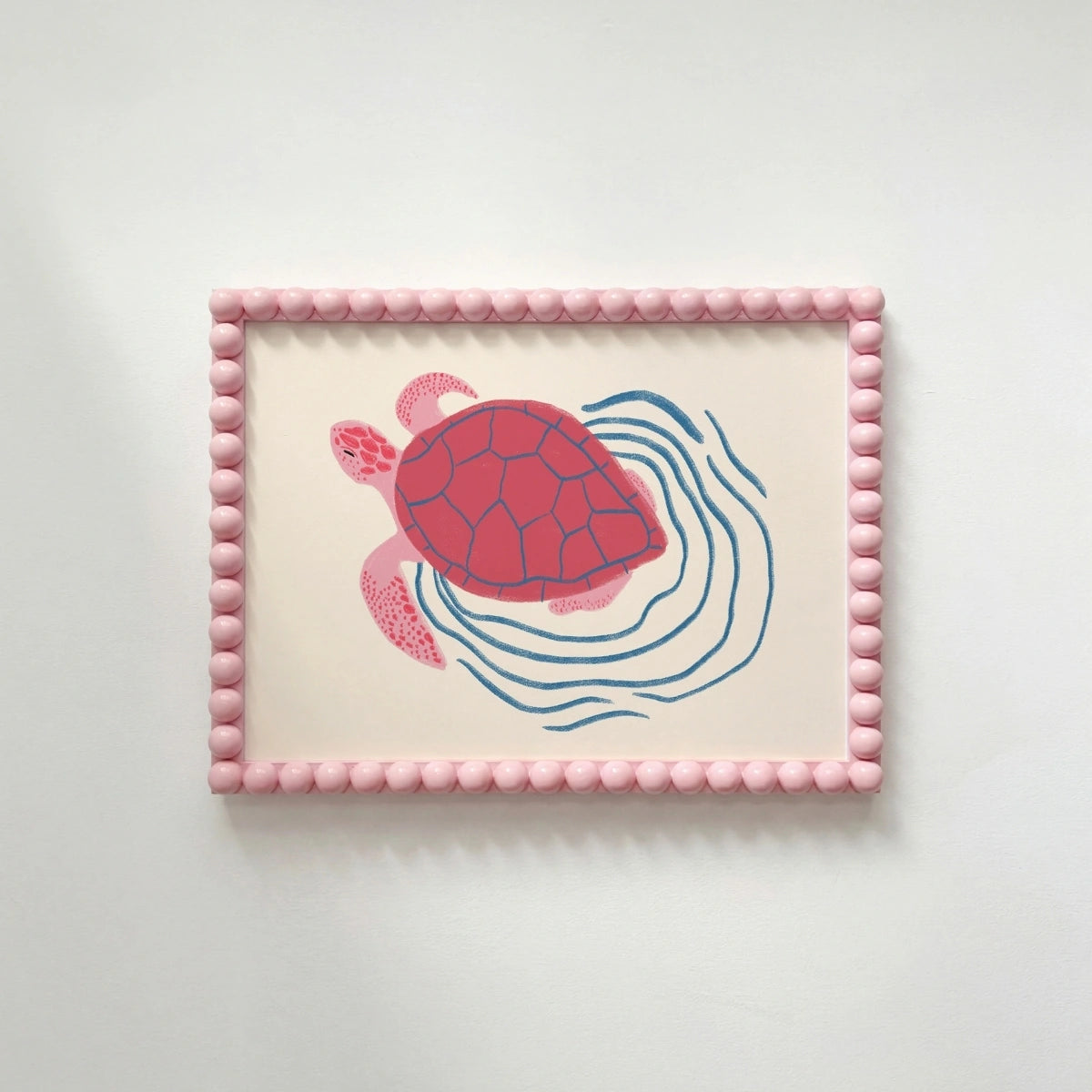 Sea Turtle Print – Pink Coastal Wall Art, Coastal Wall Decor