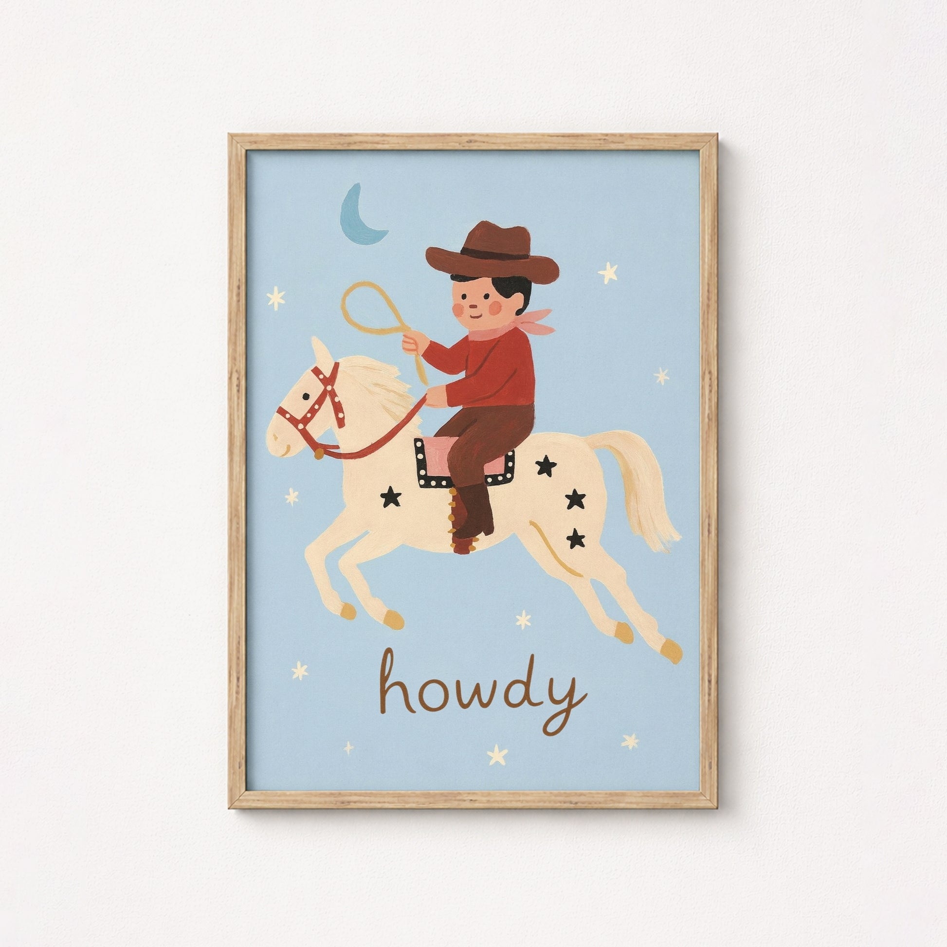 Howdy Cowboy Nursery Print