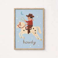 Howdy Cowboy Nursery Print