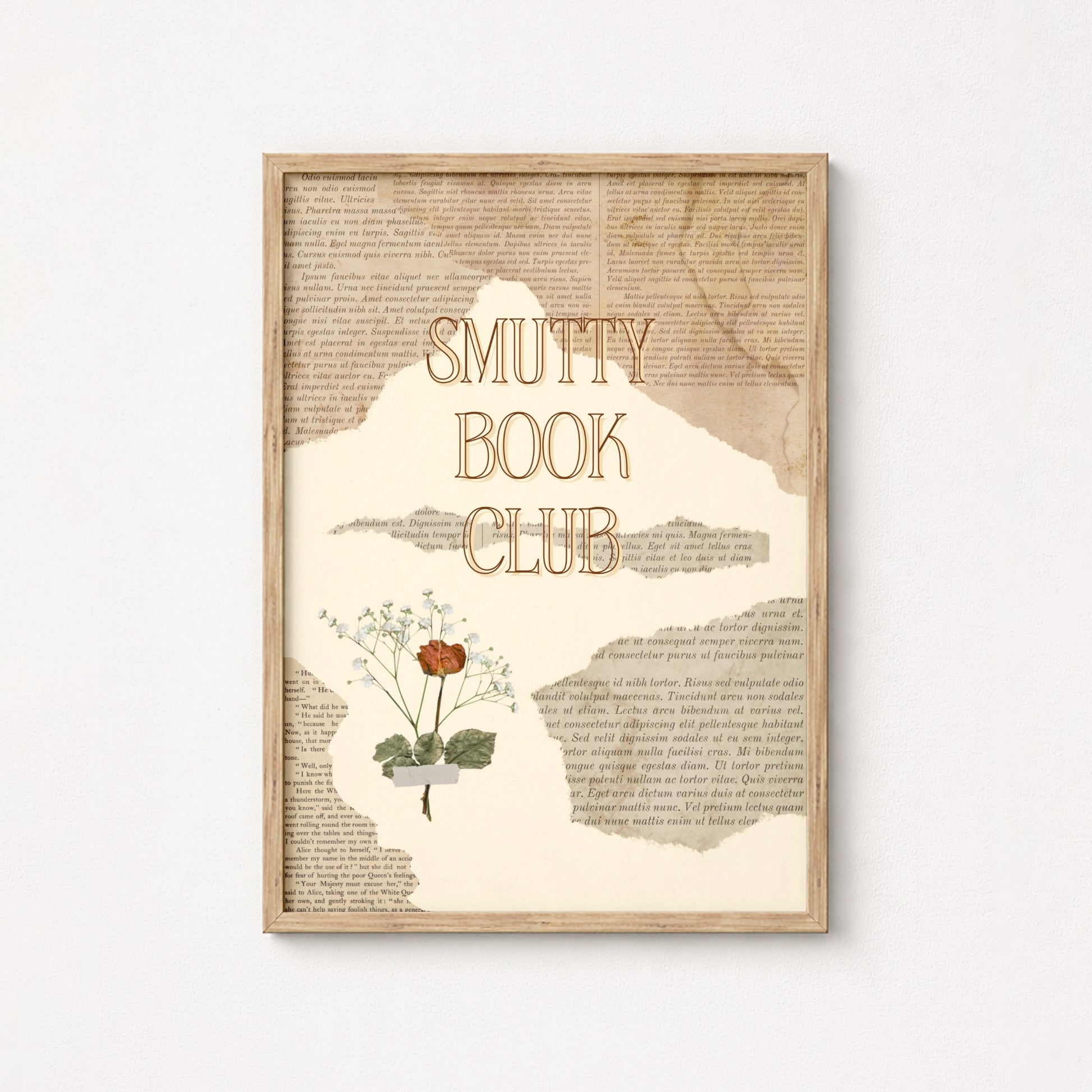 Smutty Book Club Wall Art – Vintage Page Poster