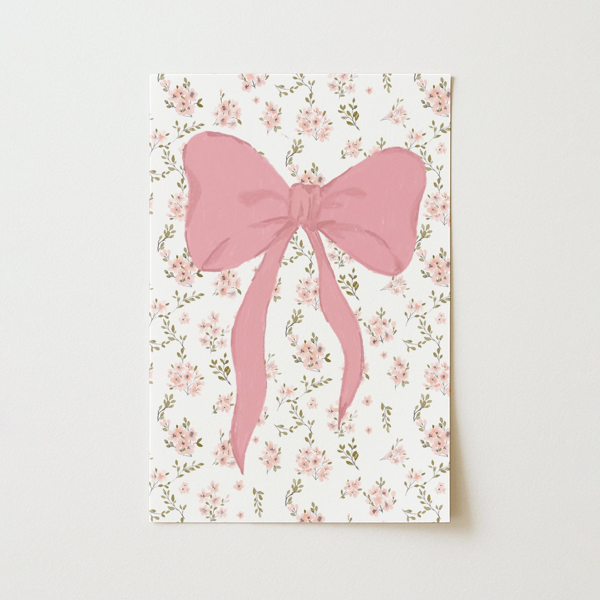 Pink Bow Nursery Wall Art
