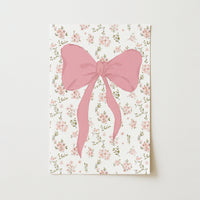 Pink Bow Nursery Wall Art