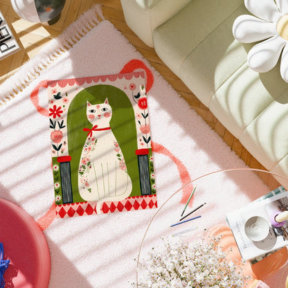 Cat Wall Art – Whimsical Floral Cat Print