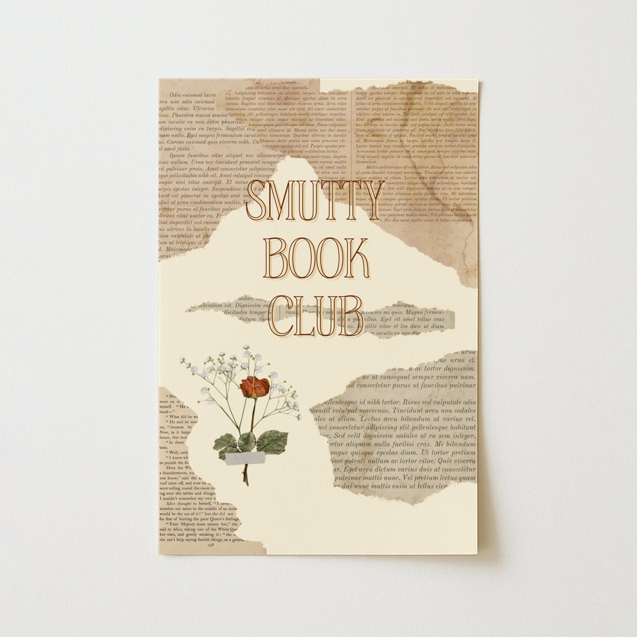 Smutty Book Club Wall Art – Vintage Page Poster