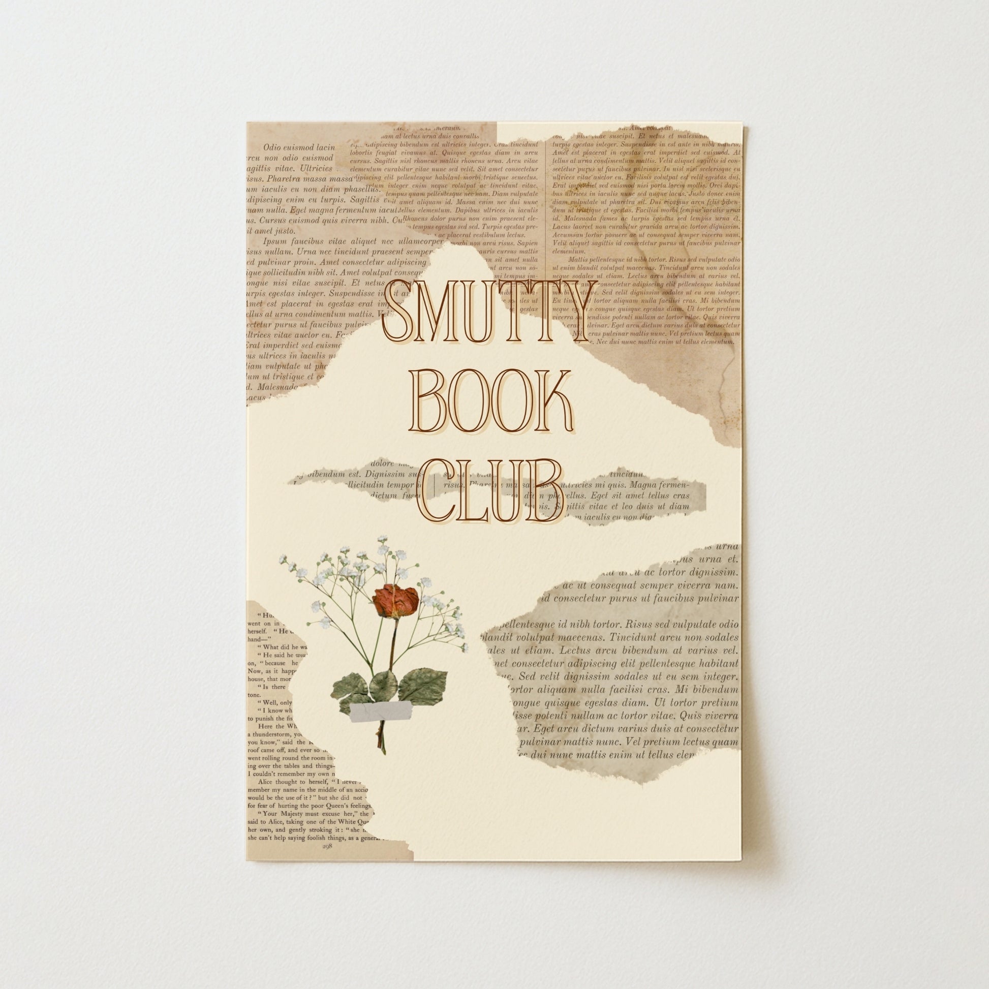 Smutty Book Club Wall Art – Vintage Page Poster