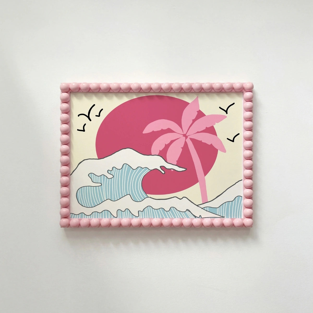 Tropical Wave Print – Retro Coastal Wall Art, Coastal Wall Decor
