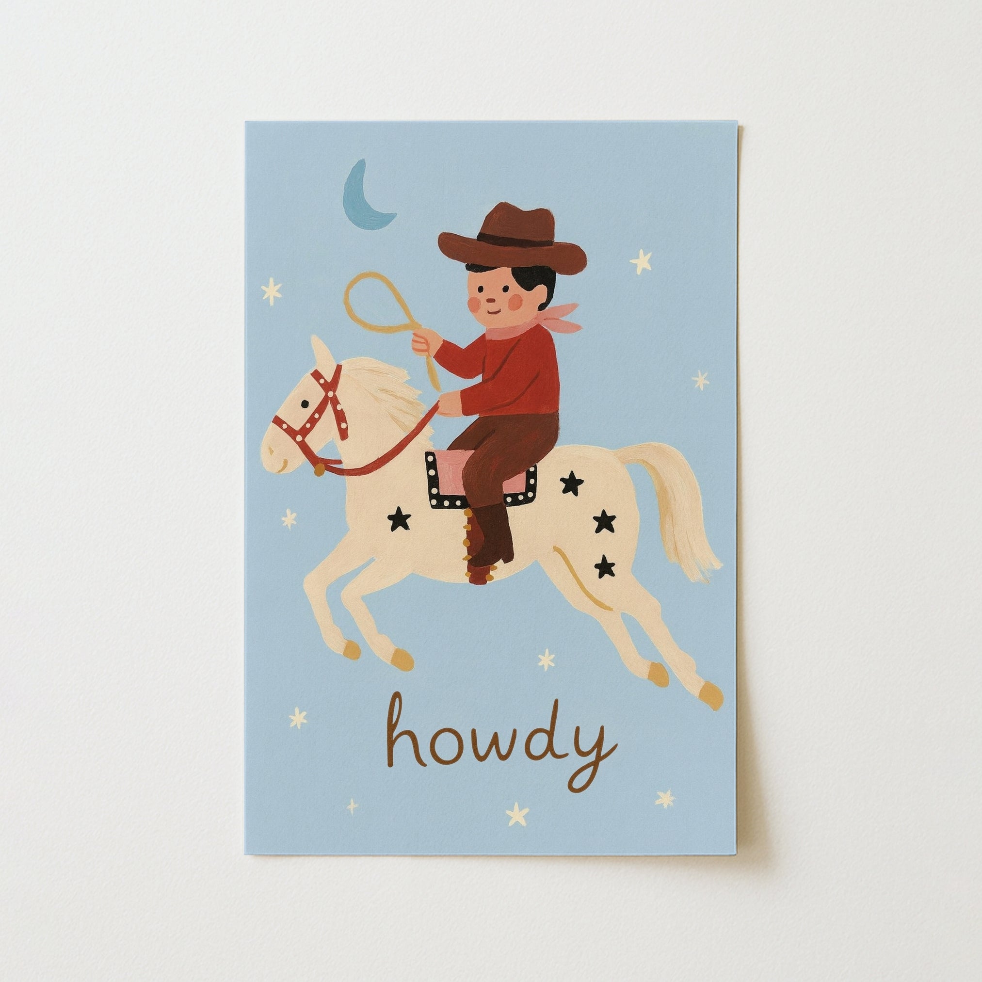 Howdy Cowboy Nursery Print