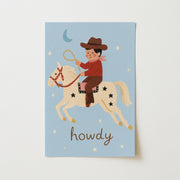 Howdy Cowboy on Horseback – Nursery & Kids Wall Art
