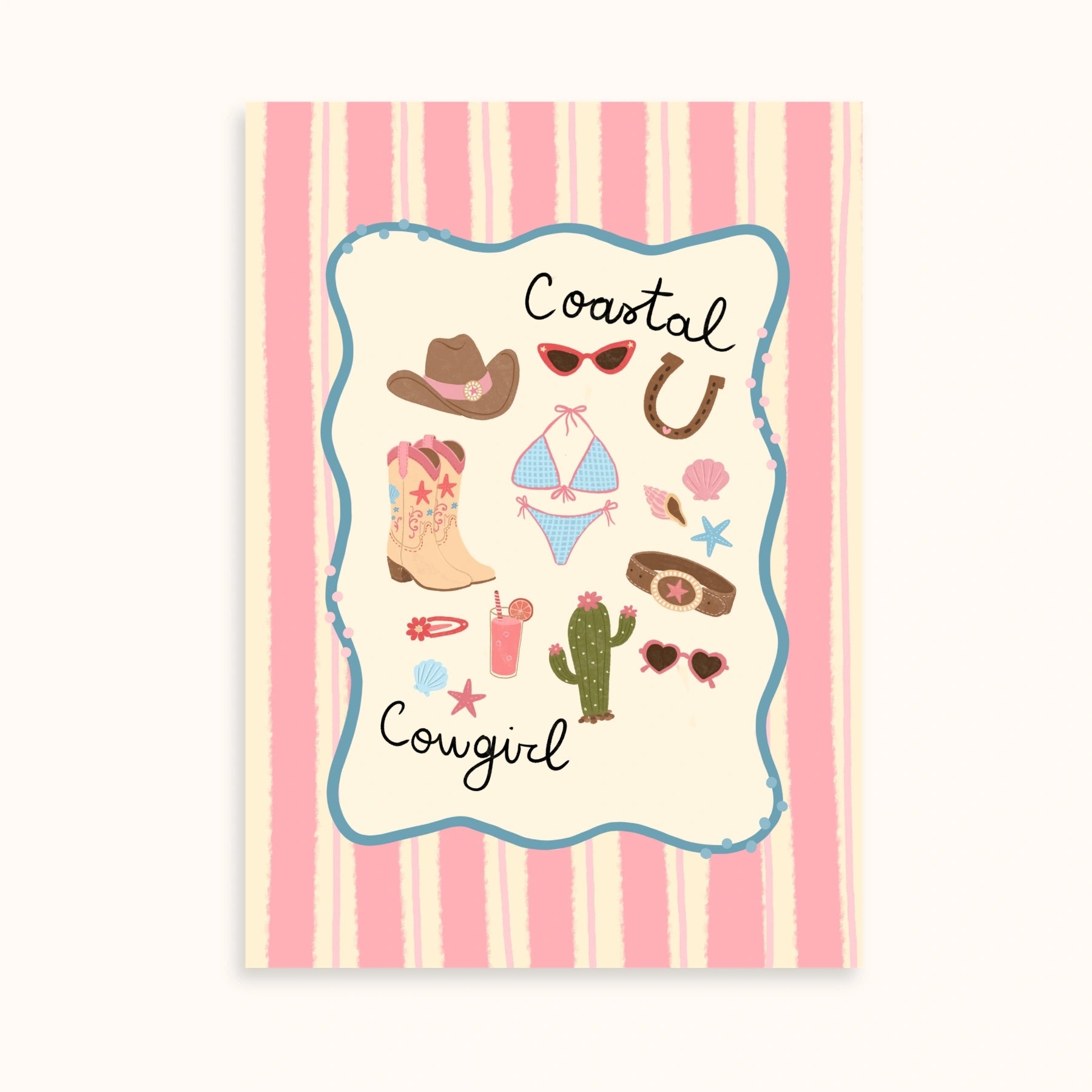 Set di 2 quadri da parete in stile coastal cowgirl
