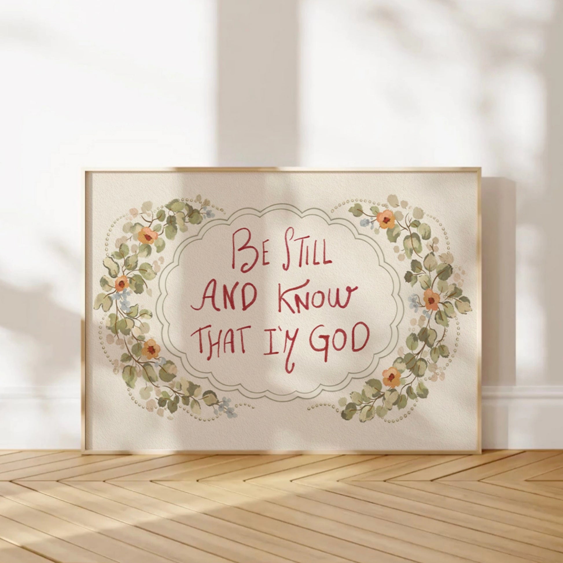 Art mural religieux style cottagecore