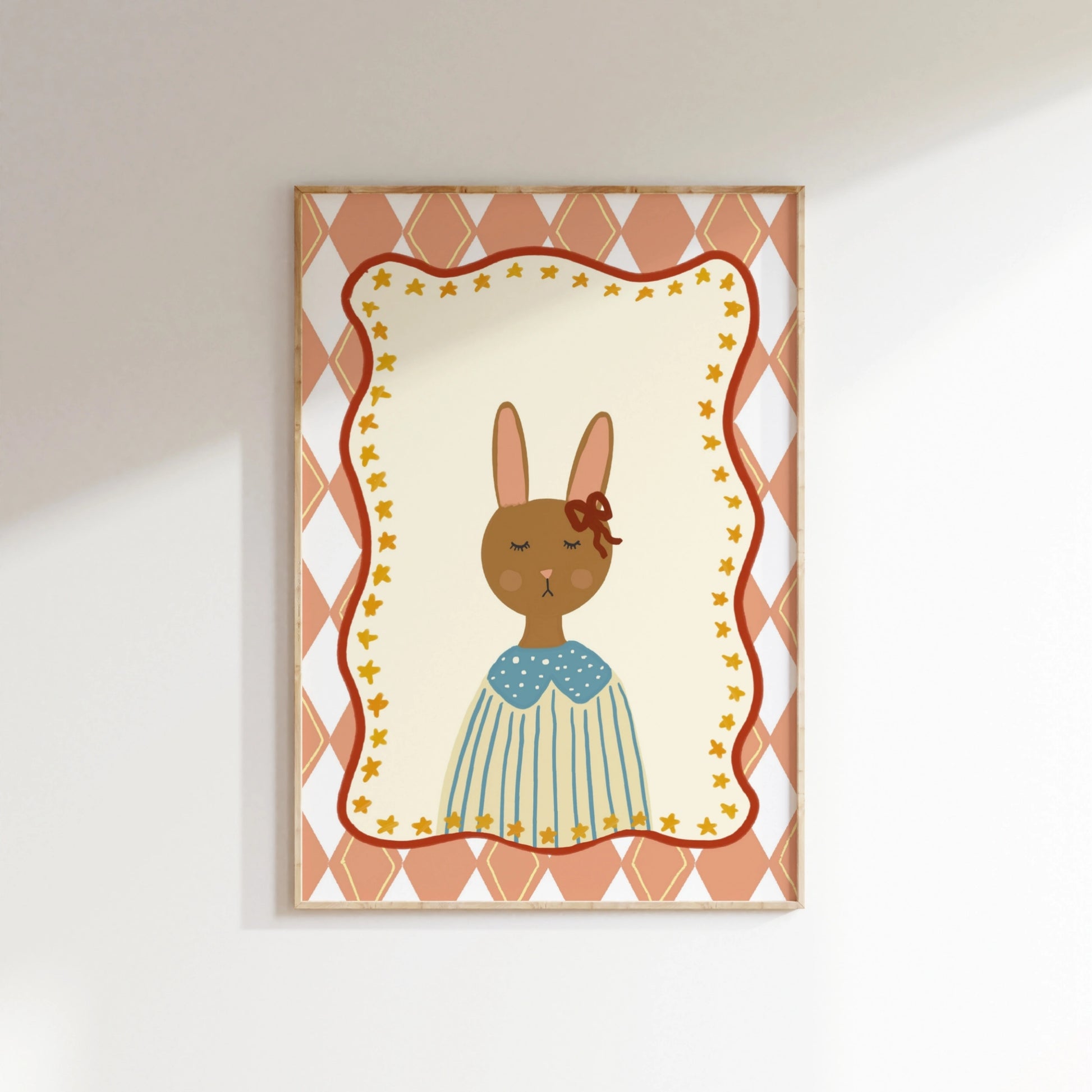 Vintage Bunny Print, Vintage Nursery Decor