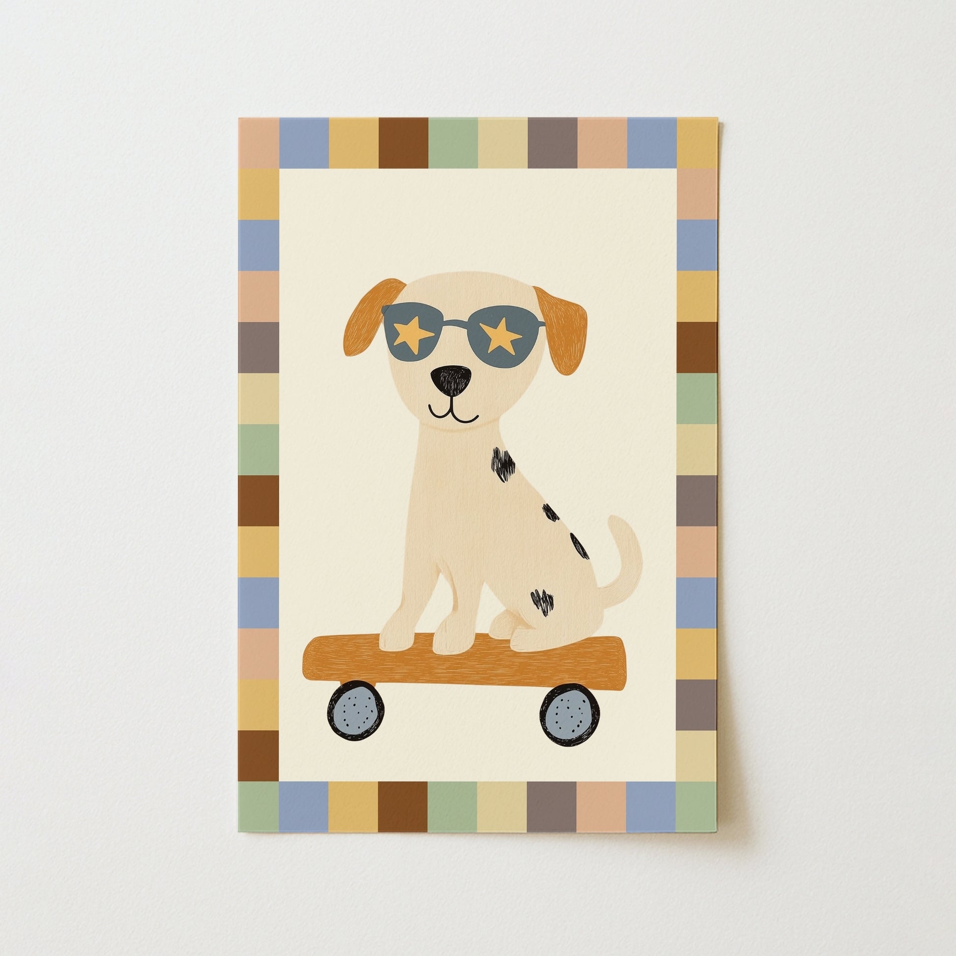 Décoration murale pour chien en skateboard – Impression pour chambre de chiot cool