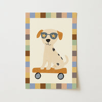 Décoration murale pour chien en skateboard – Impression pour chambre de chiot cool