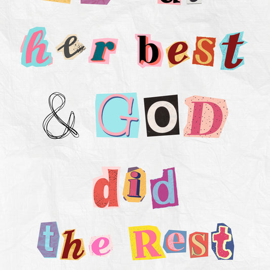 She Did Her Best Wall Art – Christian Motivational Print