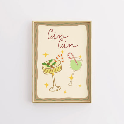 Cin Cin Christmas Print