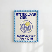 Oyster Lover Club Quote Print – Coastal Wall Art