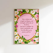 Feminine Floral Bible Verse Decor – Christian Wall Art