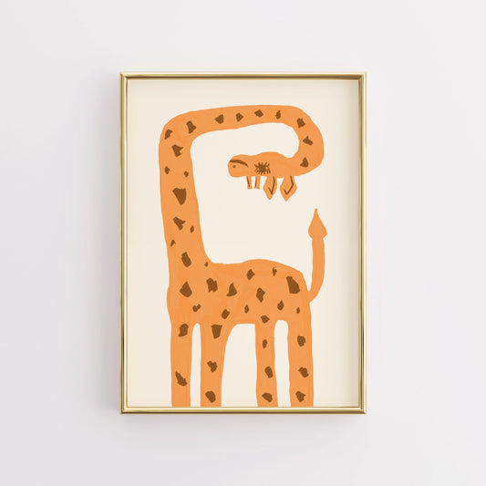Giraffe Hug Nursery Print – Sweet Jungle Animal Wall Art