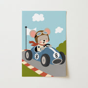 Race Car Mouse – Nursery & kids wall art